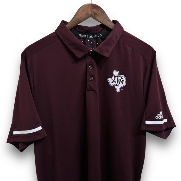 Adidas Climachill Texas A&M Aggies Lightweight Stretch Polo Shirt XL 23 x 29 - Picture 4 of 6